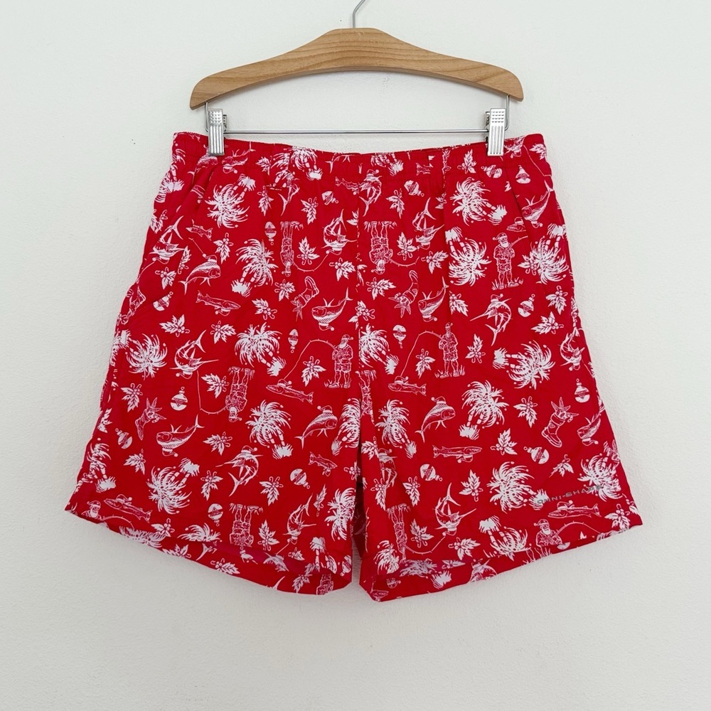 Columbia PFG Super Backcast Water Liner Shorts Red Santa Size Medium